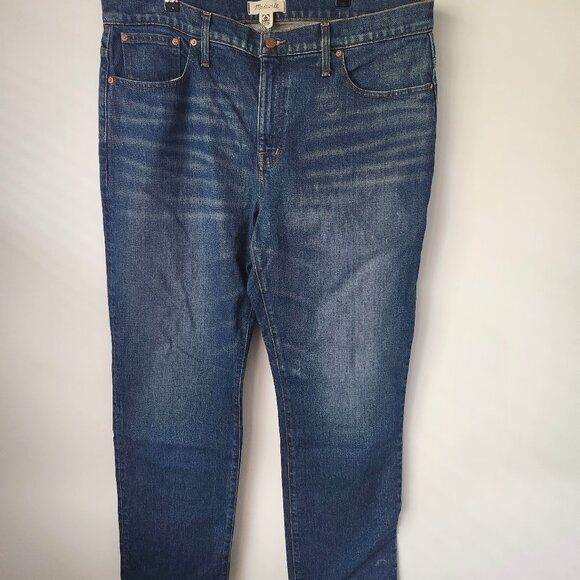 Madewell Women's Mid-rise '90s Straight Jeans size 33 Waist Blue Denim - Picture 1 of 3